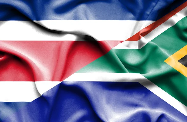 Флаг Южной Африки и Коста-Рики — стоковое фото