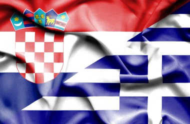 Yunanistan ve Hırvatistan bayrağı sallayarak