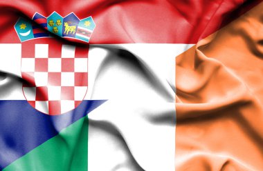 İrlanda ve Hırvatistan bayrağı sallayarak