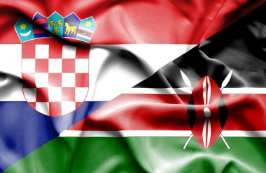 Kenya ve Hırvatistan bayrağı sallayarak
