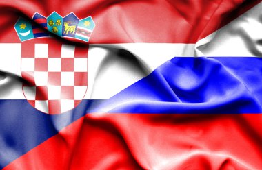 Rusya ve Hırvatistan bayrağı sallayarak