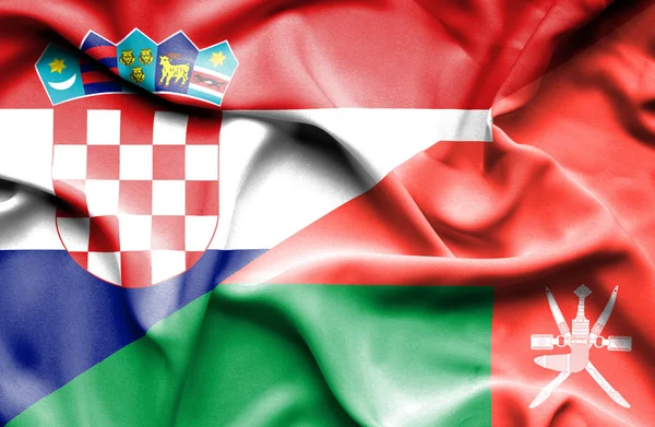 Fahne von Italien und Kroatien schwenken — Stockfoto