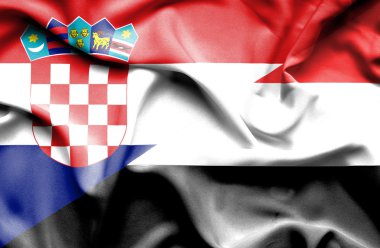 Yemen ve Hırvatistan bayrağı sallayarak