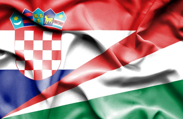 Seyşel Adaları ve Hırvatistan bayrağı sallayarak — Stok fotoğraf