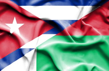 Madagaskar ve Küba bayrağı sallayarak