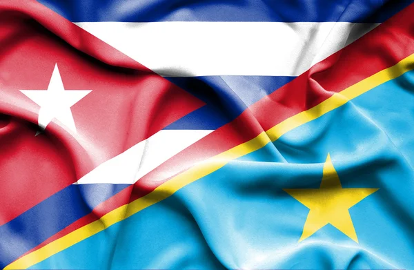 Флаг Демократической Республики Конго и Кубы — стоковое фото