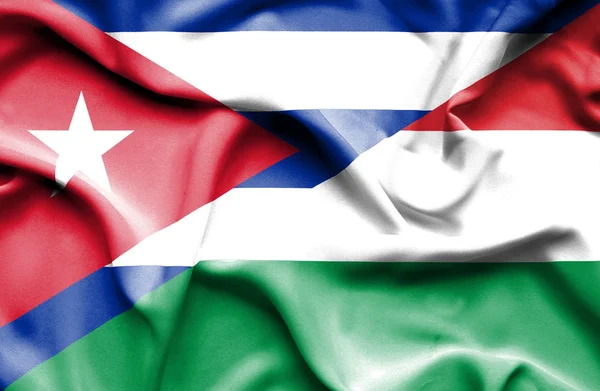 Drapeau de la Hongrie et de Cuba — Photo