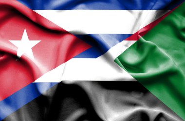 Sudan ve Küba bayrağı sallayarak