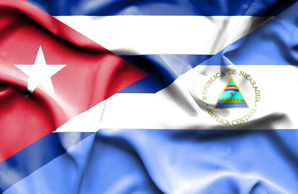 Флаг Никарагуа и Кубы — стоковое фото