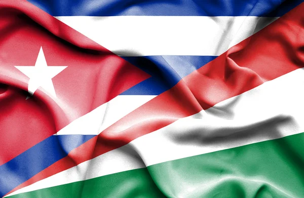 Machać flaga Seszeli i Kuba — Zdjęcie stockowe