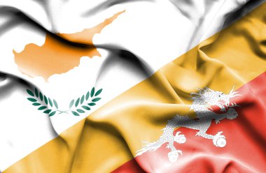 Bhutan ve Kıbrıs bayrağı sallayarak