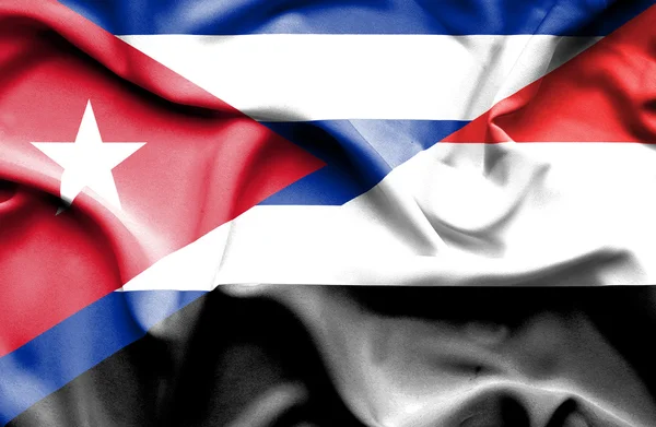 Флаг Йемена и Кубы — стоковое фото