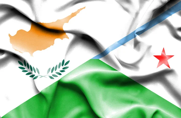 Dijbouti ・ キプロスの旗を振っています。 — ストック写真