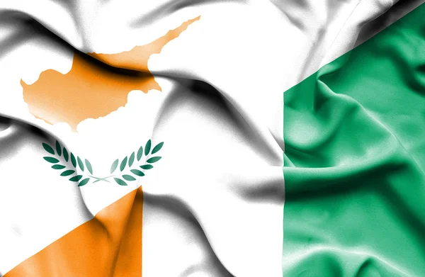 Bandeira da Costa do Marfim e Chipre — Fotografia de Stock