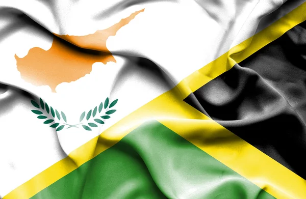 Bandeira acenando de Jamaica e Chipre — Fotografia de Stock