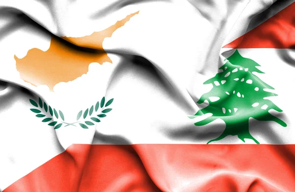 Drapeau du Liban et de Chypre — Photo