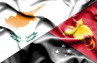 Papua Yeni Gine ve Kıbrıs bayrağı sallayarak