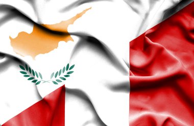 Peru ve Kıbrıs bayrağı sallayarak