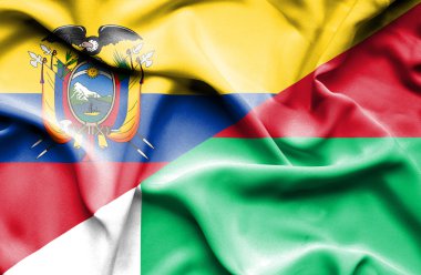 Madagaskar ve Ekvador bayrağı sallayarak