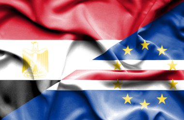 Cape Verde ve Mısır bayrağı sallayarak