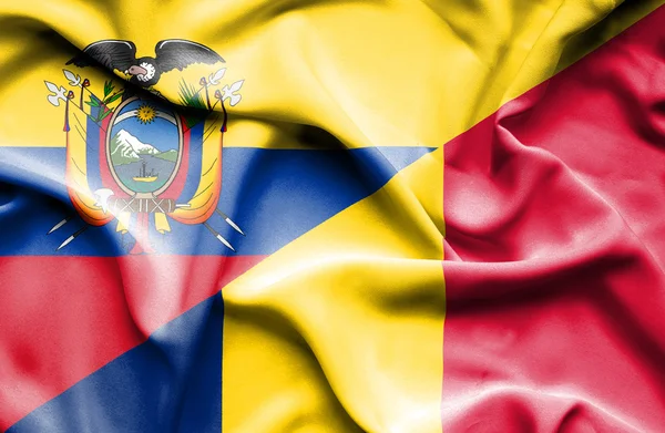 Wapperende vlag van Tsjaad en Ecuador — Stockfoto