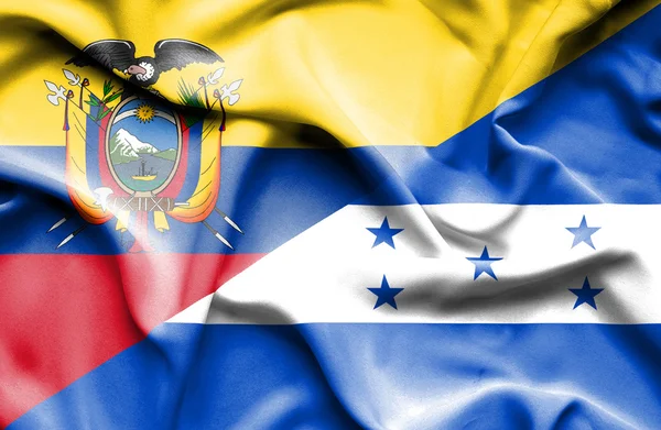 Waving flag of Honduras and Ecuador — Stock Photo, Image