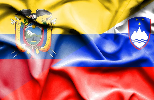 Bandeira acenando de Eslovênia e Equador — Fotografia de Stock