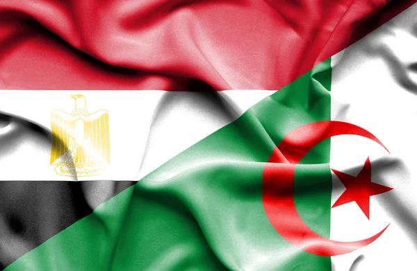Bandera ondeante de Argelia y Egipto — Foto de Stock