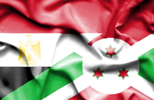Viftande flagga Burundi och Egypten — Stockfoto