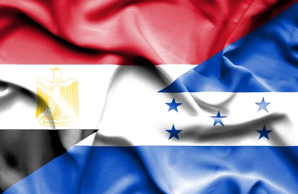 Bandera ondeante de Honduras y Egipto —  Fotos de Stock
