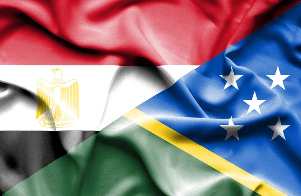 Bandeira das Ilhas Salomão e Egito — Fotografia de Stock