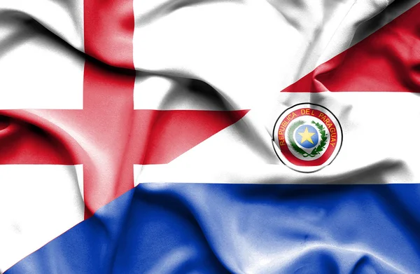 Bandera ondeante de Paraguay e Inglaterra —  Fotos de Stock