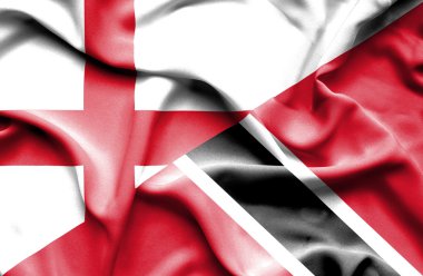 Trinidad ve Tobago ve İngiltere bayrağı sallayarak