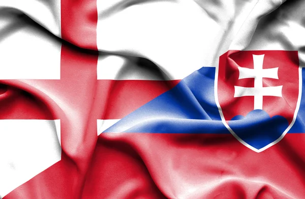 Slovakien och England viftande flagga — Stockfoto