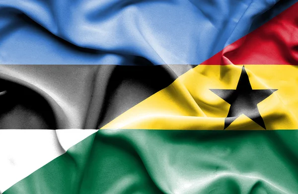 Ghana och Estland viftande flagga — Stockfoto
