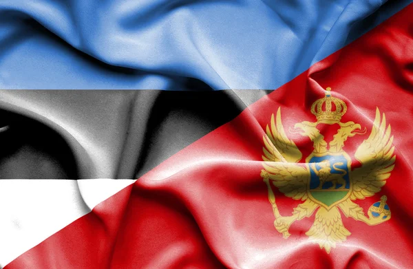 Флаг Черногории и Эстонии — стоковое фото