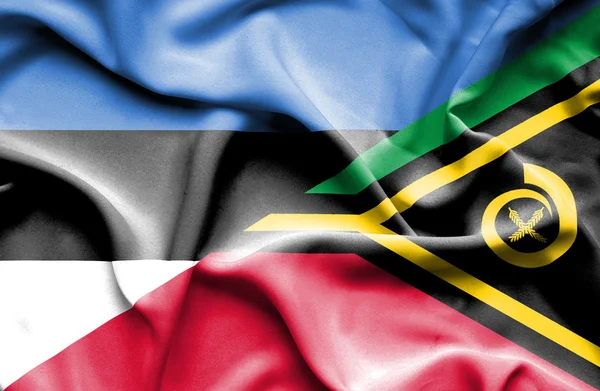 Bandera ondeante de Vanuatu y Estonia — Foto de Stock