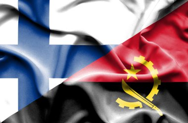 Angola ve Finlandiya bayrağı sallayarak