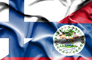 Belize ve Finlandiya bayrağı sallayarak