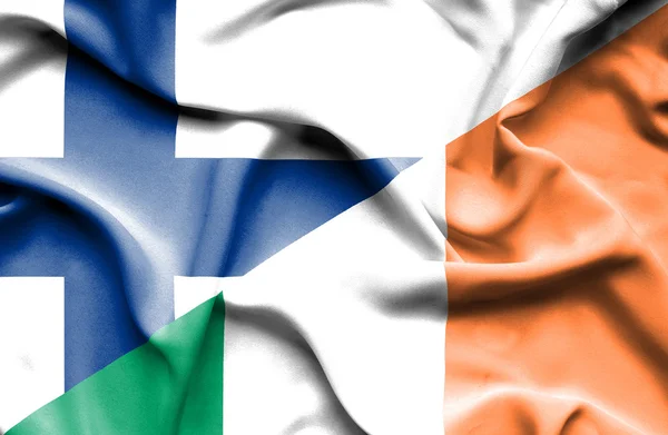 Drapeau de l'Irlande et de la Finlande — Photo