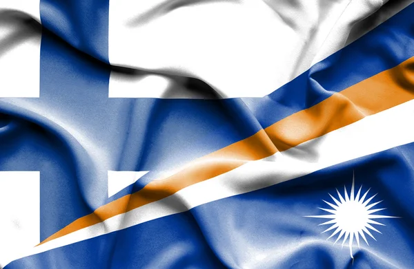Bandera ondeante de las Islas Marshall y Finlandia —  Fotos de Stock