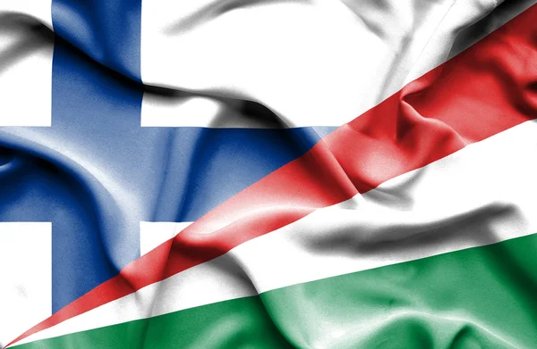 Machać flaga Seszeli i Finlandia — Zdjęcie stockowe