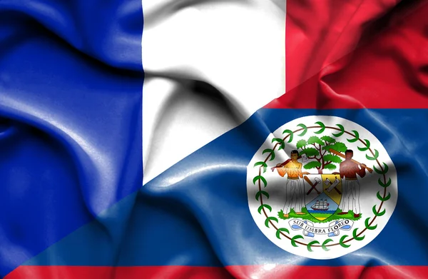 Belize ve Fransa 'nın dalgalı bayrağı