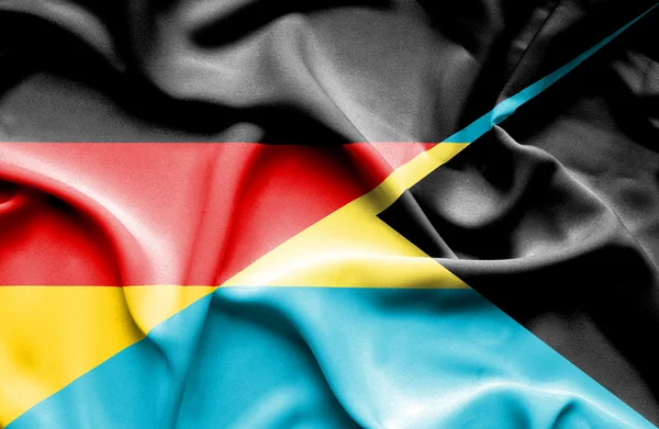 Sventolando bandiera di Bahamas e Germania — Foto Stock