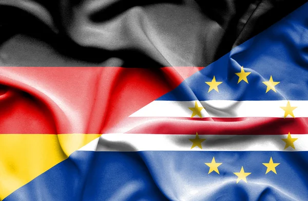 Waving flag of Cape Verde and Germany — Stock Photo, Image
