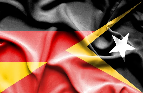 Bandera ondeante de Timor Oriental y Alemania —  Fotos de Stock