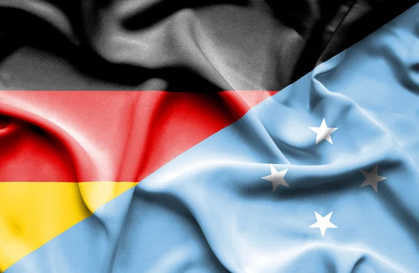 Bandera ondeante de Micronesia y Alemania —  Fotos de Stock