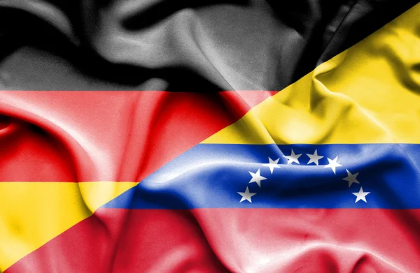 Machać Flaga Wenezueli i Niemcy — Zdjęcie stockowe