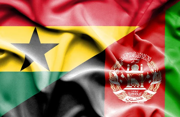 Ondeando la bandera de Afganistán y Ghana —  Fotos de Stock