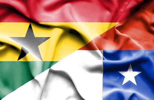 Mávání vlajkou Chile a Ghana — Stock fotografie